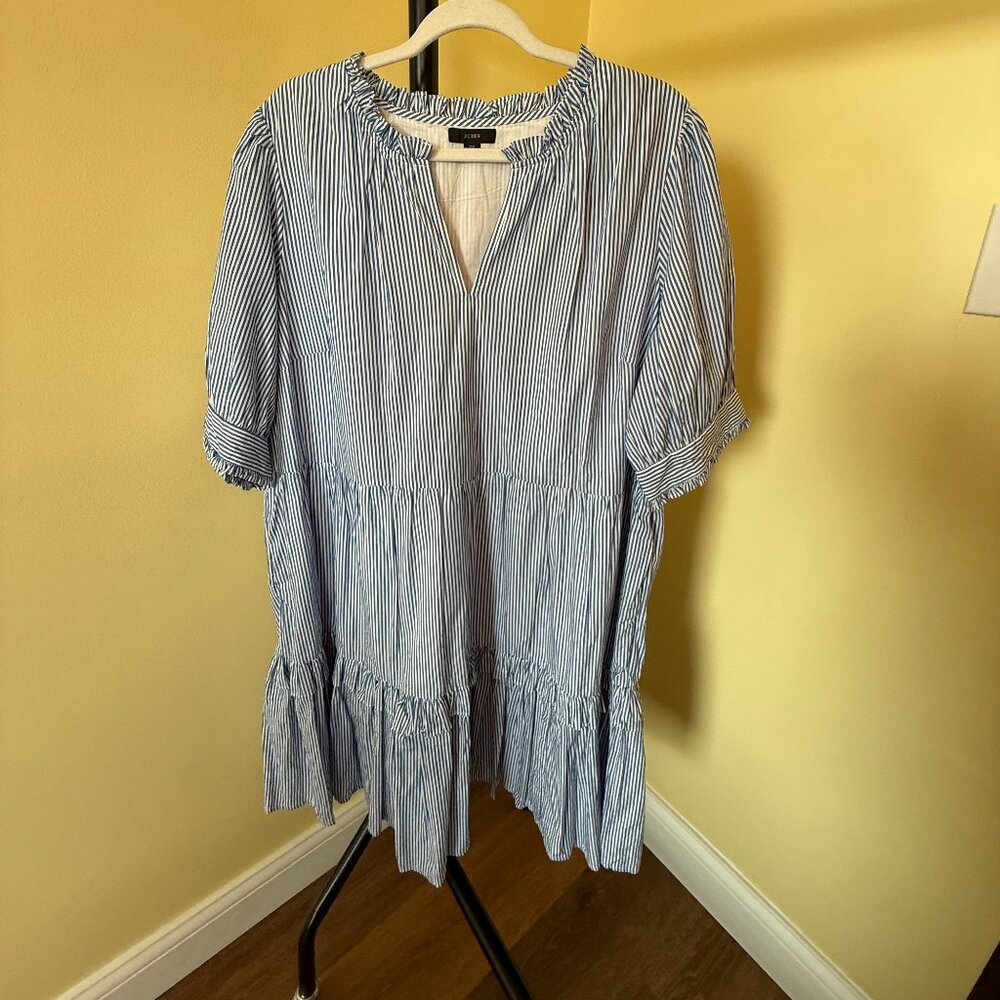 Unworn J.Crew Ruffled Oxford Shirting Dress Size 2x